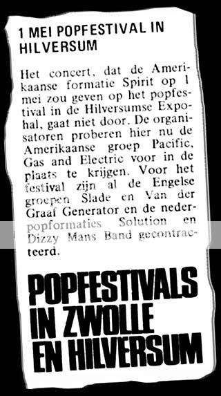 Hilversum large, Dutch mag: 'Piece In Oor' 1st May 1972